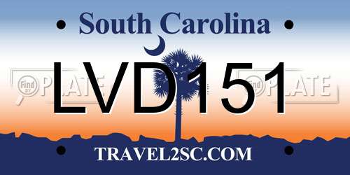 LVD151 South Carolina License Plate