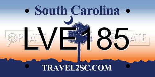 LVE185 South Carolina License Plate