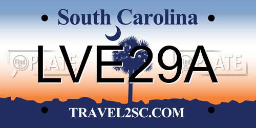 LVE29A South Carolina License Plate