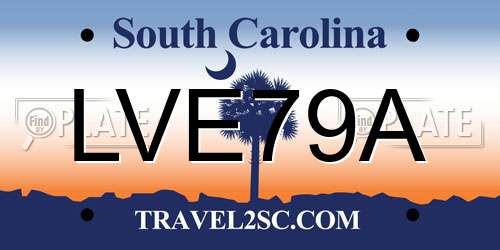 LVE79A South Carolina License Plate