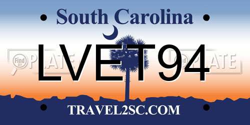 LVET94 South Carolina License Plate