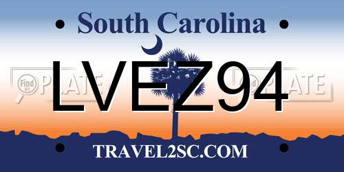 LVEZ94 South Carolina License Plate