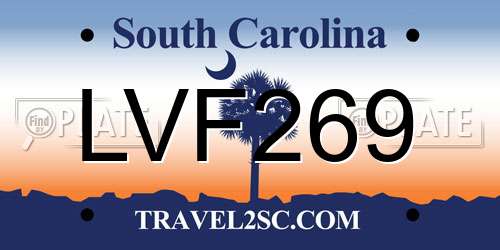 LVF269 South Carolina License Plate