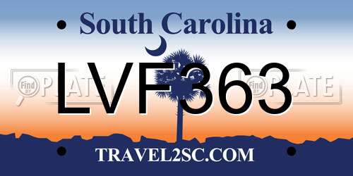 LVF363 South Carolina License Plate