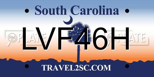 LVF46H South Carolina License Plate