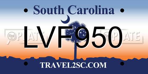 LVF950 South Carolina License Plate