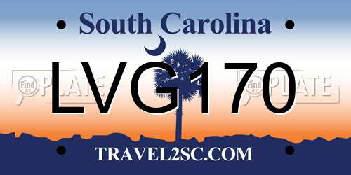LVG170 South Carolina License Plate