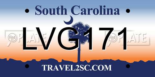 LVG171 South Carolina License Plate