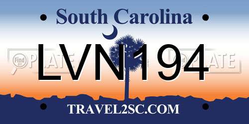 LVN194 South Carolina License Plate