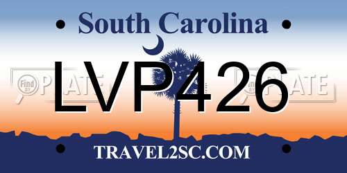 LVP426 South Carolina License Plate
