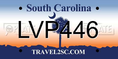 LVP446 South Carolina License Plate