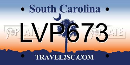 LVP673 South Carolina License Plate