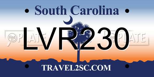 LVR230 South Carolina License Plate