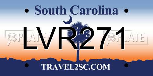 LVR271 South Carolina License Plate