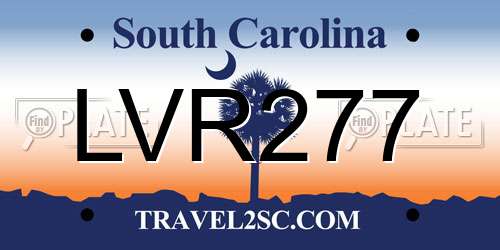 LVR277 South Carolina License Plate