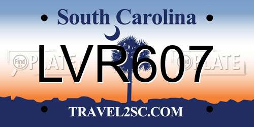 LVR607 South Carolina License Plate
