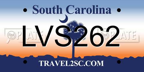 LVS262 South Carolina License Plate
