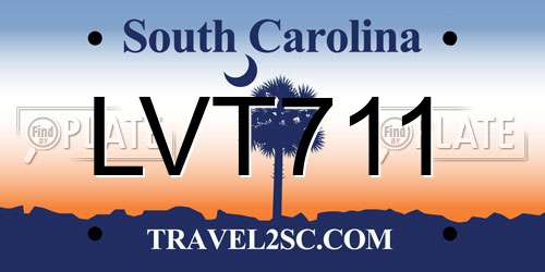 LVT711 South Carolina License Plate