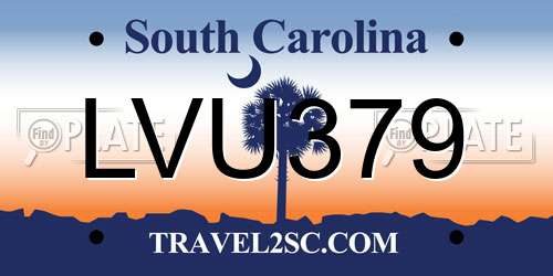 LVU379 South Carolina License Plate