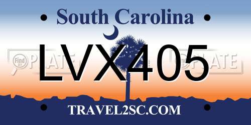 LVX405 South Carolina License Plate