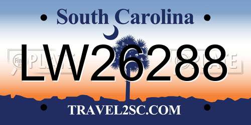 LW26288 South Carolina License Plate