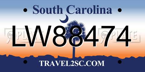 LW88474 South Carolina License Plate