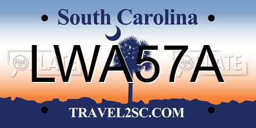 LWA57A South Carolina License Plate