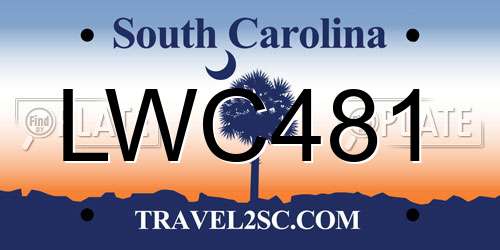 LWC481 South Carolina License Plate