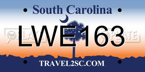 LWE163 South Carolina License Plate
