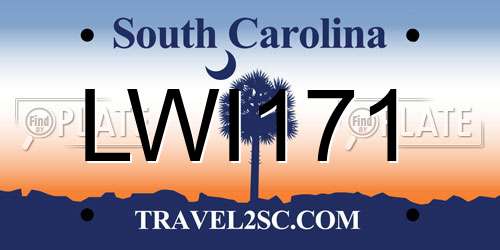 LWI171 South Carolina License Plate