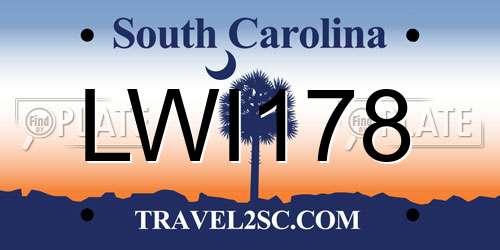 LWI178 South Carolina License Plate