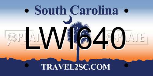 LWI640 South Carolina License Plate