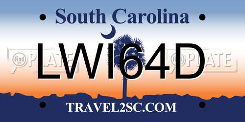 LWI64D South Carolina License Plate