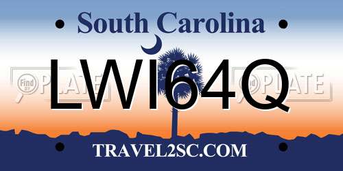 LWI64Q South Carolina License Plate