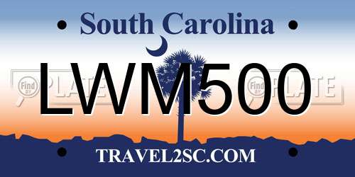 LWM500 South Carolina License Plate