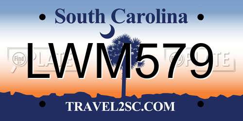 LWM579 South Carolina License Plate