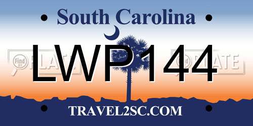 LWP144 South Carolina License Plate