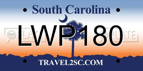 LWP180 South Carolina License Plate