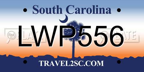 LWP556 South Carolina License Plate