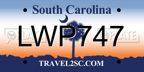 LWP747 South Carolina License Plate