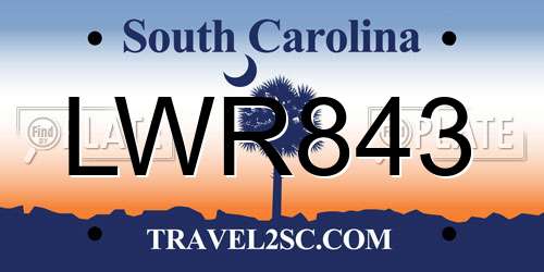 LWR843 South Carolina License Plate
