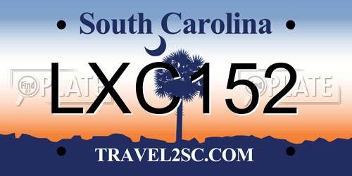 LXC152 South Carolina License Plate