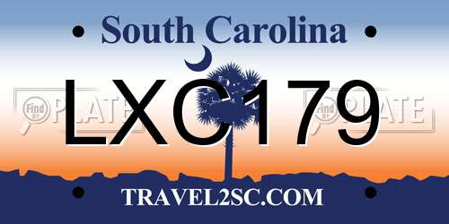 LXC179 South Carolina License Plate