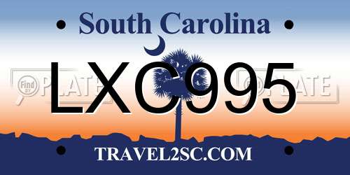 LXC995 South Carolina License Plate