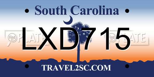 LXD715 South Carolina License Plate