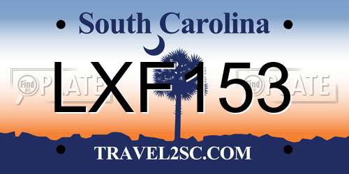 LXF153 South Carolina License Plate