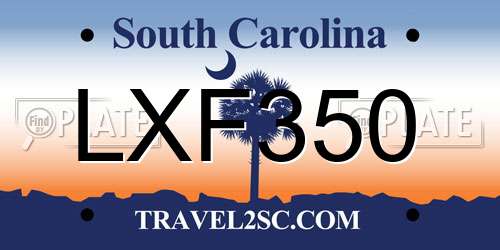 LXF350 South Carolina License Plate