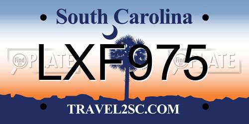 LXF975 South Carolina License Plate