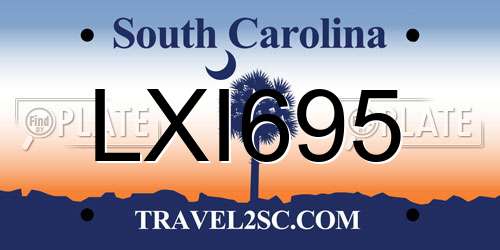 LXI695 South Carolina License Plate