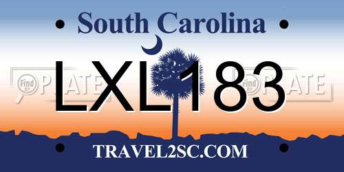 LXL183 South Carolina License Plate